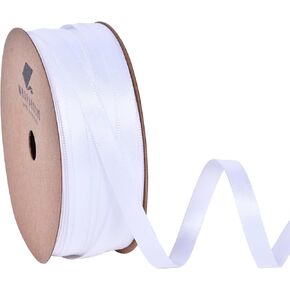 شريط ساتان أحمر مزدوج الوجه من WRAPAHOLIC، 1/4 بوصة × 50 ياردة متواصلة، لفافة شريط قماش حرفية لتغليف الهدايا وخياطة دعوات الزفاف وديكورات الحفلات in Kuwait