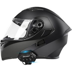 Motorcycle Bluetooth Modular Helmet, DOT FMVSS-218 Approved Flip Up Full Face Motorcycle Dual Visor Helmet, with Dual Speakers and Microphone, for Adults Men and Women in Saudi Arabia