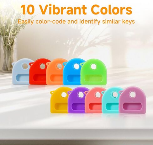 24 Pack Key Covers Caps, 1" Standard Key Caps, Key Identifiers Covers for Standard Flat House Keys Organization (Not Suitable for Odd-Shaped Keys), 8 Colors in Saudi Arabia
