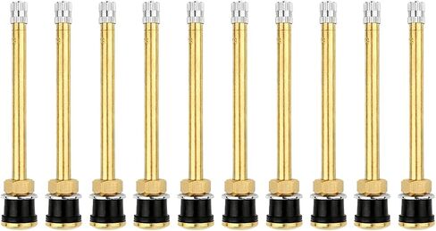TR573 Truck Tire Valve Stems, 10PCS Brass Commercial 4-3/8 Vehicle Tubeless Valve Stems Replacement for Rim Φ.625", Clamp-in Automotive Tire Repair Accessories, Universal Fit in Saudi Arabia