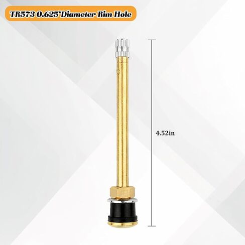 TR573 Truck Tire Valve Stems, 10PCS Brass Commercial 4-3/8 Vehicle Tubeless Valve Stems Replacement for Rim Φ.625", Clamp-in Automotive Tire Repair Accessories, Universal Fit in Saudi Arabia