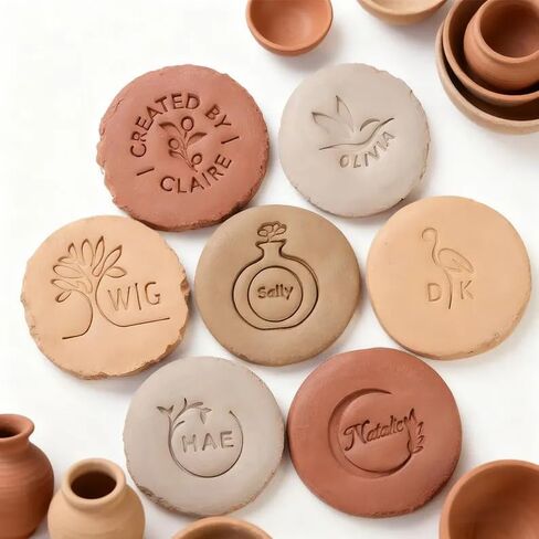 Custom Pottery Stamp for Clay - Personalized Pottery Stamp with Your Logo, Creative Imprint Letter Stamps, Polymer Clay Tools, Gift for Potters in Saudi Arabia