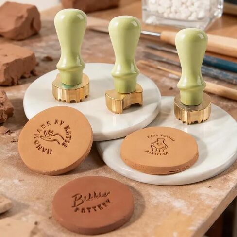 Custom Pottery Stamp for Clay - Personalized Pottery Stamp with Your Logo, Creative Imprint Letter Stamps, Polymer Clay Tools, Gift for Potters in Saudi Arabia