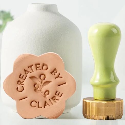 Custom Pottery Stamp for Clay - Personalized Pottery Stamp with Your Logo, Creative Imprint Letter Stamps, Polymer Clay Tools, Gift for Potters in Saudi Arabia