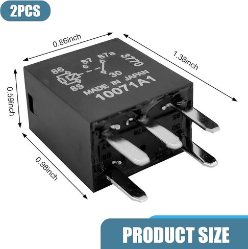 2 PCS Automotive Fuel Pump Relay, 12V 5-Pin Direct Plug-in Mount Power Relay, 30A, 2NO 2NC, Universal for Most Cars (Black) in Saudi Arabia