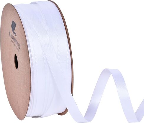 شريط ساتان أحمر مزدوج الوجه من WRAPAHOLIC، 1/4 بوصة × 50 ياردة متواصلة، لفافة شريط قماش حرفية لتغليف الهدايا وخياطة دعوات الزفاف وديكورات الحفلات in Kuwait