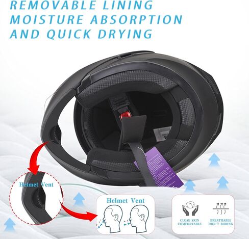 Motorcycle Bluetooth Modular Helmet, DOT FMVSS-218 Approved Flip Up Full Face Motorcycle Dual Visor Helmet, with Dual Speakers and Microphone, for Adults Men and Women in Saudi Arabia