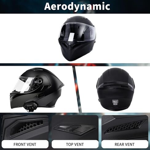Motorcycle Bluetooth Modular Helmet, DOT FMVSS-218 Approved Flip Up Full Face Motorcycle Dual Visor Helmet, with Dual Speakers and Microphone, for Adults Men and Women in Saudi Arabia