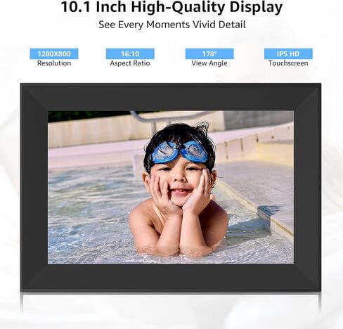 إطار صورة رقمي Frameo مقاس 15.6 بوصة، إطار صور ذكي WiFi مع مساحة تخزين 32 جيجابايت، شاشة لمس عالية الدقة 1920x1080 IPS، حامل على الحائط وسطح الطاولة، مشاركة الصور ومقاطع الفيديو على الفور، للأم in Kuwait