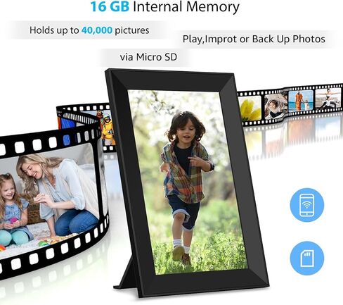 إطار صورة رقمي Frameo مقاس 15.6 بوصة، إطار صور ذكي WiFi مع مساحة تخزين 32 جيجابايت، شاشة لمس عالية الدقة 1920x1080 IPS، حامل على الحائط وسطح الطاولة، مشاركة الصور ومقاطع الفيديو على الفور، للأم in Kuwait
