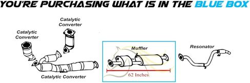Exhaust Muffler and Rear Resonator Pipe Compatible for 2013-2020 Nissan Pathfinder 3.5L | Stainless Steel | Northeastern Exhaust | Free Clamp and Gaskets Included | Automotive Replacement Part in Saudi Arabia