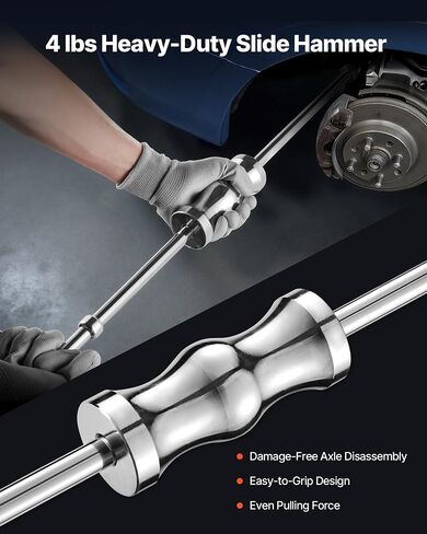 VEVOR Inner CV Axle Puller Tool Set with 5/8 in-18 Slide Hammer & 2-Inch 2.5-Inch CV Joint Fork Adapter, Inner CV Joint Removal Tool Kit, Heavy Duty Front Wheel Drive Axle Puller Slide Hammer Set in Saudi Arabia