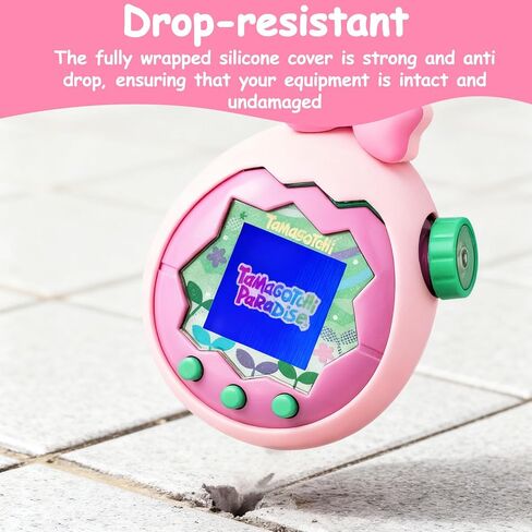 حافظة Seltureone for Tamagotchi Paradise مع حبل ساحر لطيف وواقيتين للشاشة، غطاء فيونكة سيليكون ناعم مقاوم للخدش لـ Tamagotchi Paradise - وردي ناعم in Kuwait