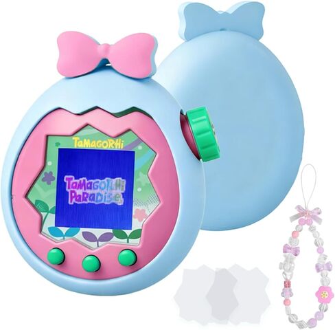 حافظة Seltureone for Tamagotchi Paradise مع حبل ساحر لطيف وواقيتين للشاشة، غطاء فيونكة سيليكون ناعم مقاوم للخدش لـ Tamagotchi Paradise - وردي ناعم in Kuwait