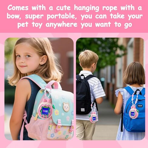 حافظة Seltureone for Tamagotchi Paradise مع حبل ساحر لطيف وواقيتين للشاشة، غطاء فيونكة سيليكون ناعم مقاوم للخدش لـ Tamagotchi Paradise - وردي ناعم in Kuwait