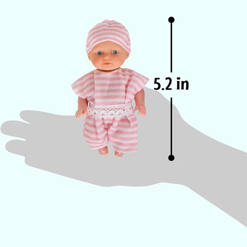 fash n kolor Mini Princess Dolls Set for Girls – 6 Small Royal Toddler Dolls with Dresses, Tiaras & Accessories – Dollhouse Doll Figures for Pretend Play & Party Favors Set for Girls in Saudi Arabia