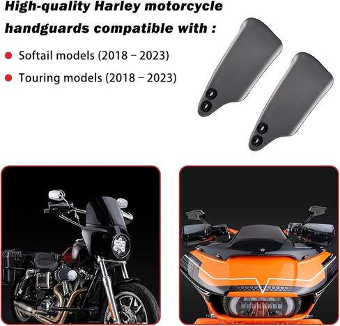 Performance PC Motorcycle Hand Guards, Durable Smoke Handlebar Handguards Wind Deflectors Compatible with 2018-2023 Harley Touring and Softail Models in Saudi Arabia