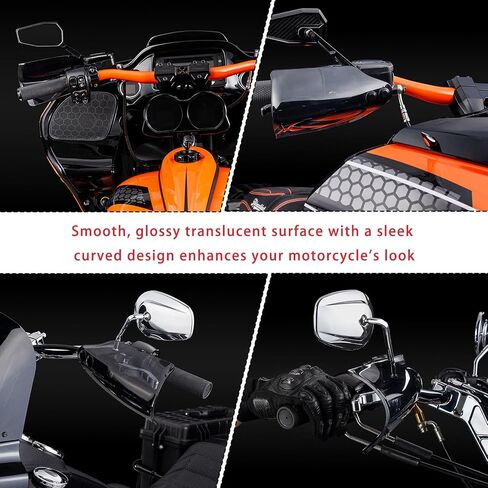 Performance PC Motorcycle Hand Guards, Durable Smoke Handlebar Handguards Wind Deflectors Compatible with 2018-2023 Harley Touring and Softail Models in Saudi Arabia