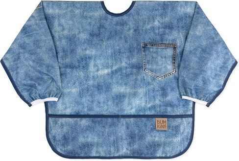 Bumkins Sleeved Bib for Girl or Boy, Baby and Toddler for 6-24 Mos, Essential Must Have for Eating, Feeding, Baby Led Weaning Supplies, Long Sleeve Mess Saving Food Catcher, Soft Fabric, Palm Trees in Kuwait