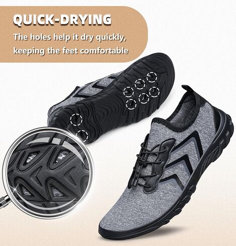 أحذية مائية من SILLENORTH للرجال والنساء سريعة الجفاف أحذية مائية للشاطئ وحمام السباحة والسباحة والتجديف وركوب القوارب والمشي لمسافات طويلة in Kuwait