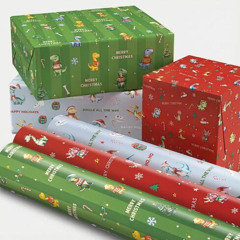 ZICOTO Beautiful Christmas Unicorn Wrapping Paper Roll Set - Cute Set of 3 Quality Rolls With Festive Designs for Girls - Add a Touch of Magic to Every Kids Gift You Wrap - 17 x 120 in in Saudi Arabia