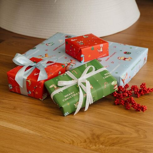 ZICOTO Beautiful Christmas Unicorn Wrapping Paper Roll Set - Cute Set of 3 Quality Rolls With Festive Designs for Girls - Add a Touch of Magic to Every Kids Gift You Wrap - 17 x 120 in in Saudi Arabia
