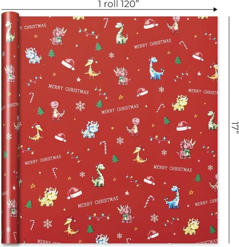 ZICOTO Beautiful Christmas Unicorn Wrapping Paper Roll Set - Cute Set of 3 Quality Rolls With Festive Designs for Girls - Add a Touch of Magic to Every Kids Gift You Wrap - 17 x 120 in in Saudi Arabia