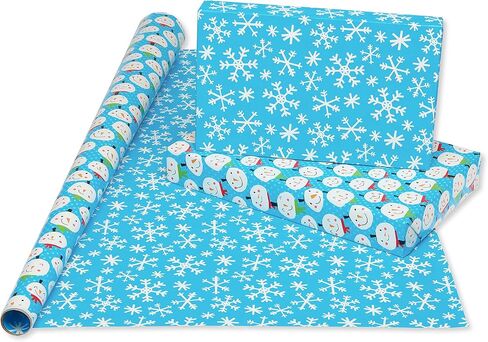 American Greetings Jumbo Kids Christmas Wrapping Paper Roll, Dinosaur, Unicorns, and Yetis Holiday Gift Wrap (175 sq. ft., 1 Extra Large Reversible Roll-30 in. x 70 ft.) Colorful, Black, Green in Saudi Arabia