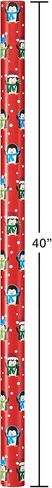 American Greetings Jumbo Kids Christmas Wrapping Paper Roll, Dinosaur, Unicorns, and Yetis Holiday Gift Wrap (175 sq. ft., 1 Extra Large Reversible Roll-30 in. x 70 ft.) Colorful, Black, Green in Saudi Arabia
