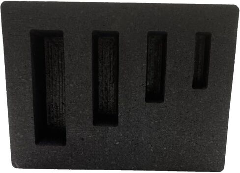 (4) Cavity 1 oz, 2 oz, 5 oz, and 10 oz Long Graphite Gold Ingot Mold for Gold & Silver Casting in Saudi Arabia