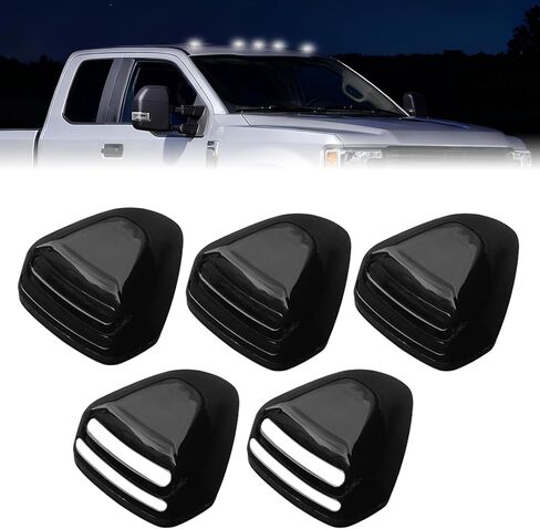 ضوء سقف الكابينة LED ضوء علامة السقف الأبيض للشاحنة، 1999-2016 متوافق مع Ford Super Duty‌ F250/F350/F450/F550، 2004-2017 متوافق مع مصابيح كابينة Ford F650 F750، 5 قطع (أبيض) in Kuwait