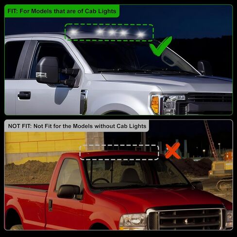ضوء سقف الكابينة LED ضوء علامة السقف الأبيض للشاحنة، 1999-2016 متوافق مع Ford Super Duty‌ F250/F350/F450/F550، 2004-2017 متوافق مع مصابيح كابينة Ford F650 F750، 5 قطع (أبيض) in Kuwait