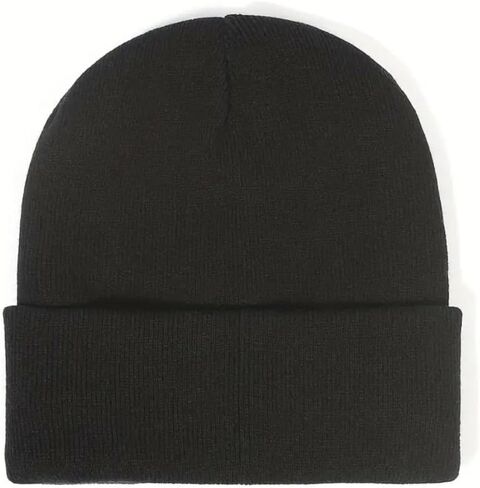 Satin Lined Beanie Hat Cap for Men and Women Winter Warm Fleece Skull Cap Beanies Black in Saudi Arabia