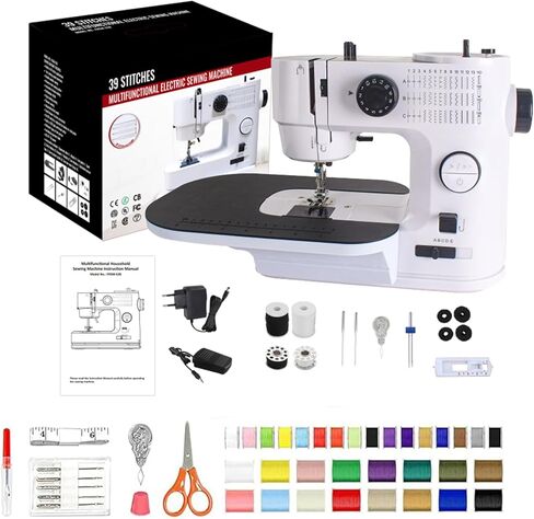 Sewing Machine with Extension Table, 39Stitch Patterns Built-In,withAccessory Kit, LED Light 2-Speed Foot Pedal, Sewing Machine for Beginners Great for Quilting, Crafts & Mending in Saudi Arabia