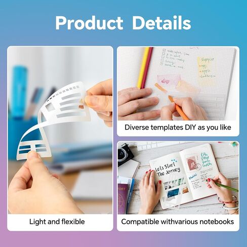Handmade Flexible Record Template, 9 Pack Reusable Planner Stencils Set for Journaling, Dot Grid, Drawing, Checklists and DIY Crafts (A+B+C) in Saudi Arabia