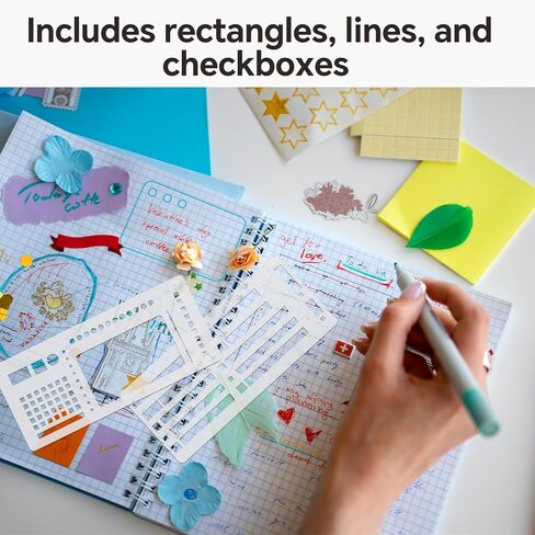 Handmade Flexible Record Template, 9 Pack Reusable Planner Stencils Set for Journaling, Dot Grid, Drawing, Checklists and DIY Crafts (A+B+C) in Saudi Arabia