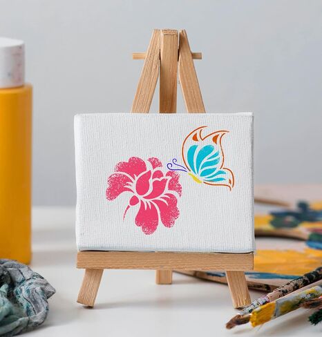Flower Stencils for Painting, 64pcs 3 Inch Stencils for Crafts Rock Painting Stencils Plastic Reusable Stencils for Painting on Wood Wall Tile Home Decor in Saudi Arabia