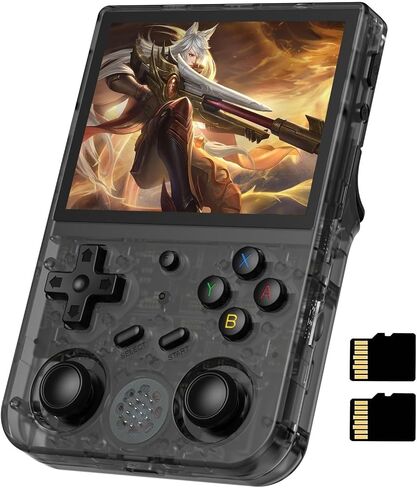 وحدة تحكم ألعاب محمولة باليد RG353V، نظام تشغيل مزدوج Android 11 ونظام Linux يدعم 5G WiFi 4.2 Bluetooth Moonlight Streaming TV Output مدمج 64G SD Card 4452 Games (RG353V-Purple) in Kuwait