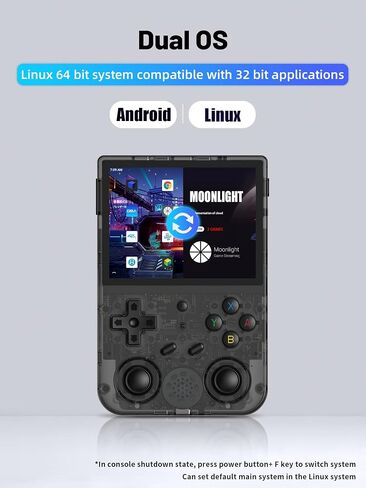 وحدة تحكم ألعاب محمولة باليد RG353V، نظام تشغيل مزدوج Android 11 ونظام Linux يدعم 5G WiFi 4.2 Bluetooth Moonlight Streaming TV Output مدمج 64G SD Card 4452 Games (RG353V-Purple) in Kuwait