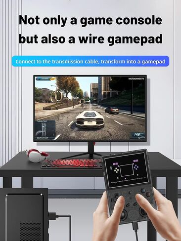 وحدة تحكم ألعاب محمولة باليد RG353V، نظام تشغيل مزدوج Android 11 ونظام Linux يدعم 5G WiFi 4.2 Bluetooth Moonlight Streaming TV Output مدمج 64G SD Card 4452 Games (RG353V-Purple) in Kuwait
