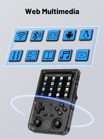 وحدة تحكم ألعاب محمولة باليد RG353V، نظام تشغيل مزدوج Android 11 ونظام Linux يدعم 5G WiFi 4.2 Bluetooth Moonlight Streaming TV Output مدمج 64G SD Card 4452 Games (RG353V-Purple) in Kuwait