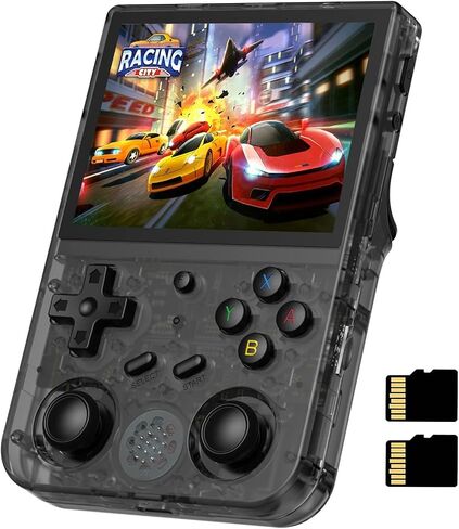 وحدة تحكم ألعاب محمولة باليد RG353V، نظام تشغيل مزدوج Android 11 ونظام Linux يدعم 5G WiFi 4.2 Bluetooth Moonlight Streaming TV Output مدمج 64G SD Card 4452 Games (RG353V-Purple) in Kuwait