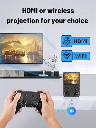 وحدة تحكم ألعاب محمولة باليد RG353V، نظام تشغيل مزدوج Android 11 ونظام Linux يدعم 5G WiFi 4.2 Bluetooth Moonlight Streaming TV Output مدمج 64G SD Card 4452 Games (RG353V-Purple) in Kuwait