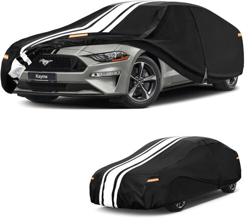 Kayme Heavy Duty Car Cover Custom Fit for Ford Mustang/Shelby/Mustang GT GT350 GT500 (1965-2025), Outdoor Full Exterior Cover with Tape and Towel, Rain Snow Sun UV Protection. in Saudi Arabia