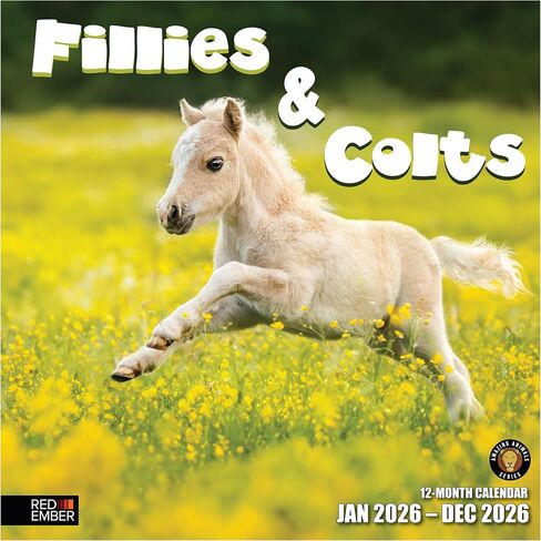 RED EMBER Horses 2026 Wall Calendar 12 Month | 12" x 24" Open | Thick & Sturdy Paper | Holiday Gift | Animal Calendar 2026 in Saudi Arabia