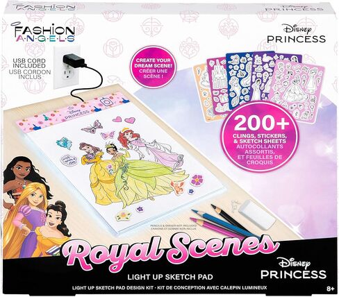 Fashion Angels Disney Stitch Beach Scenes Light Up Sketchpad, Design Kit with Illuminated Tracing Pad, 5 Reusable Vinyl Clings & More, for Kids Ages 8+ in Saudi Arabia