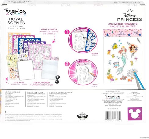 Fashion Angels Disney Stitch Beach Scenes Light Up Sketchpad, Design Kit with Illuminated Tracing Pad, 5 Reusable Vinyl Clings & More, for Kids Ages 8+ in Saudi Arabia
