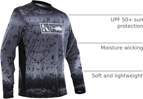 Performance Vented Fishing Shirt Long Sleeve Shirt Mesh Side Vents UPF 50 Dye Sublimation Print in Saudi Arabia