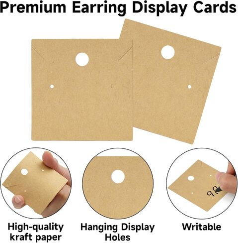 joycraft 100Pcs Earring Display Cards – 2.36In Pink Square Necklace Display Card, Earring Kraft Paper Holder Cards for Handmade Jewelry, Small Business, Craft Fair, Retail Display in Saudi Arabia