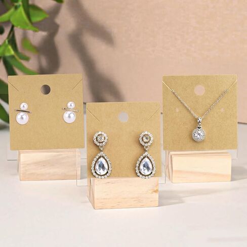 joycraft 100Pcs Earring Display Cards – 2.36In Pink Square Necklace Display Card, Earring Kraft Paper Holder Cards for Handmade Jewelry, Small Business, Craft Fair, Retail Display in Saudi Arabia